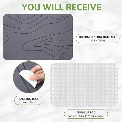SELO™ Stone Bath Mat - Rain