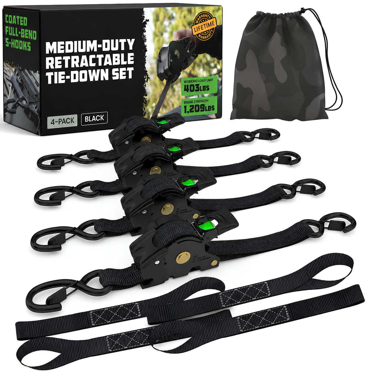 SELO™ Retractable Ratchet Straps