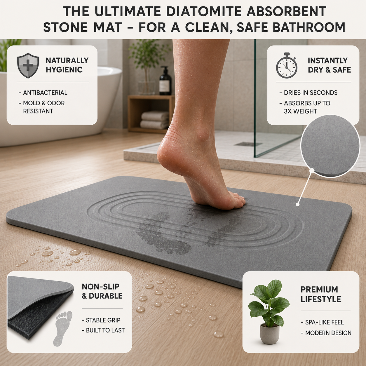 SELO™ Stone Bath Mat - Current