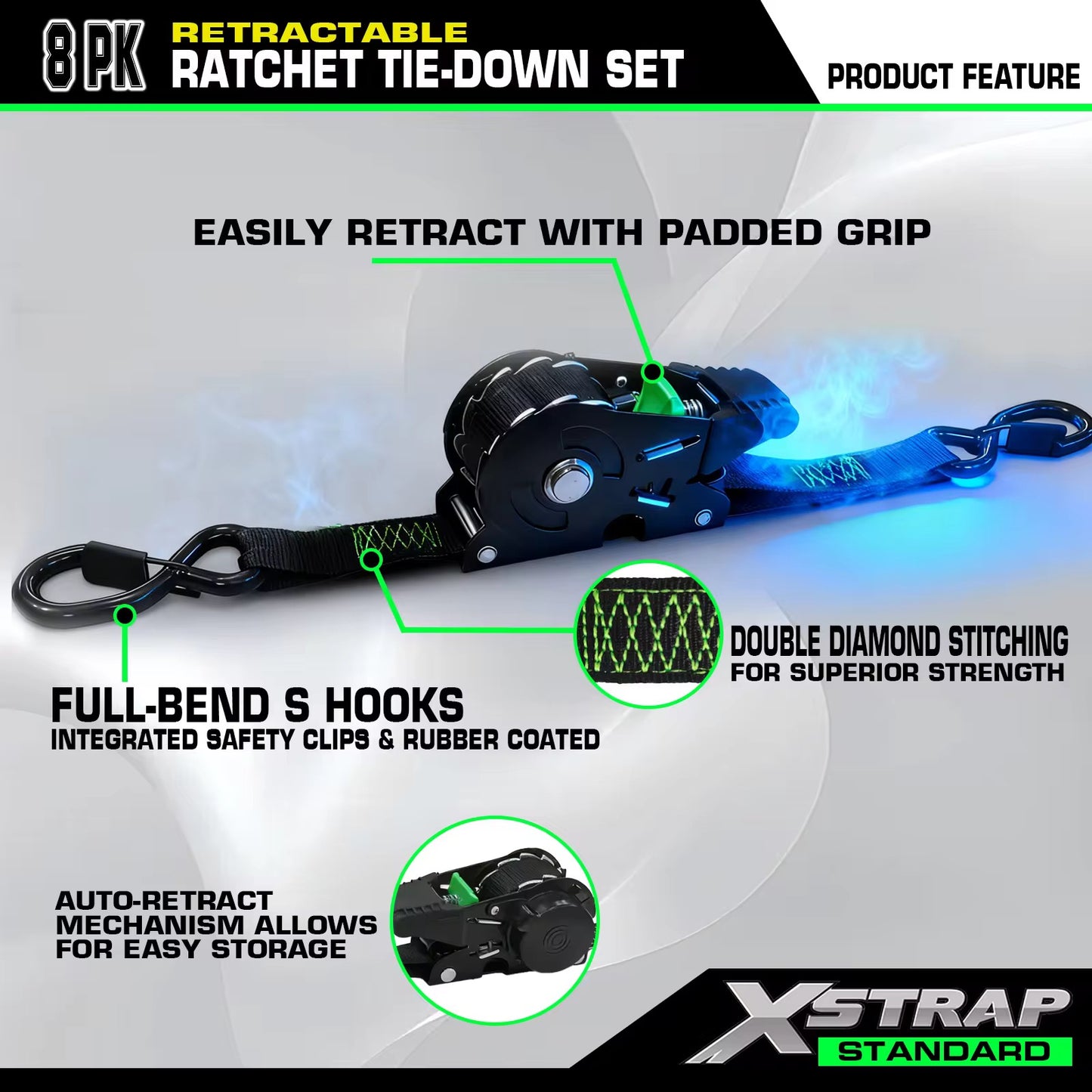SELO™ Retractable Ratchet Straps